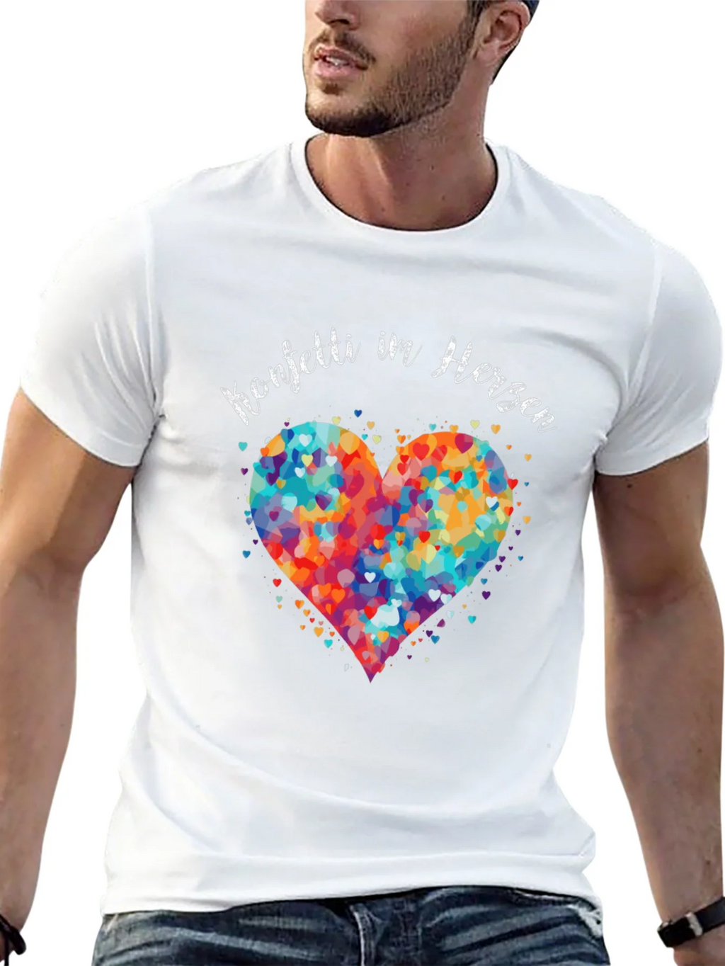Confetti Heart Graphic T-Shirt - Unisex
