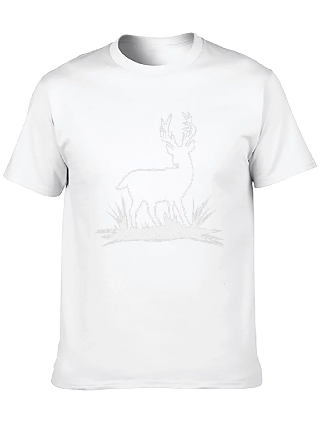 Deer Graphic Tee - Black Cotton T-Shirt