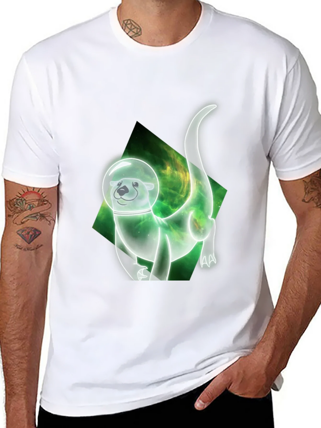 Space Otter Graphic Tee - Black