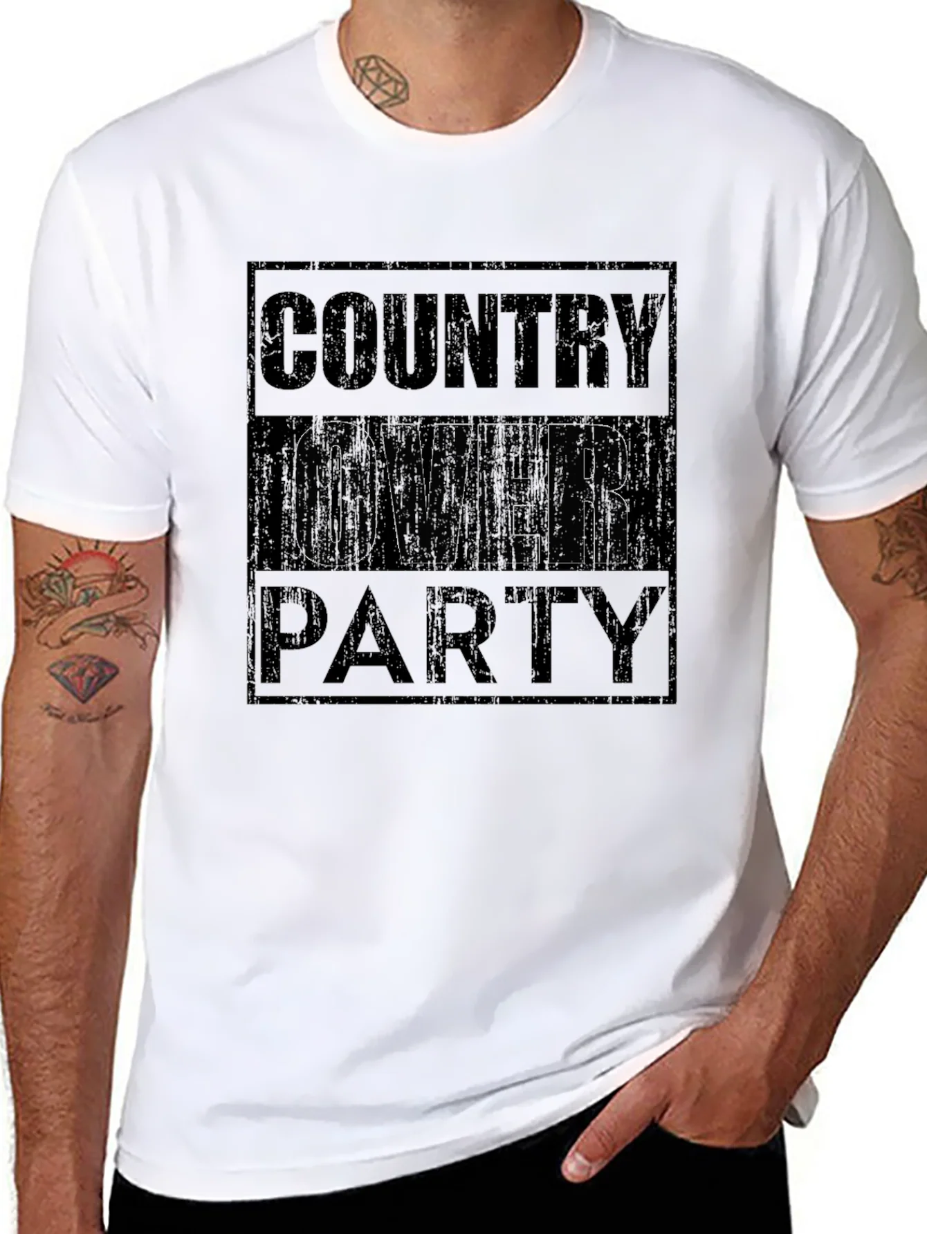 Country Over Party Graphic T-Shirt - Casual Wear