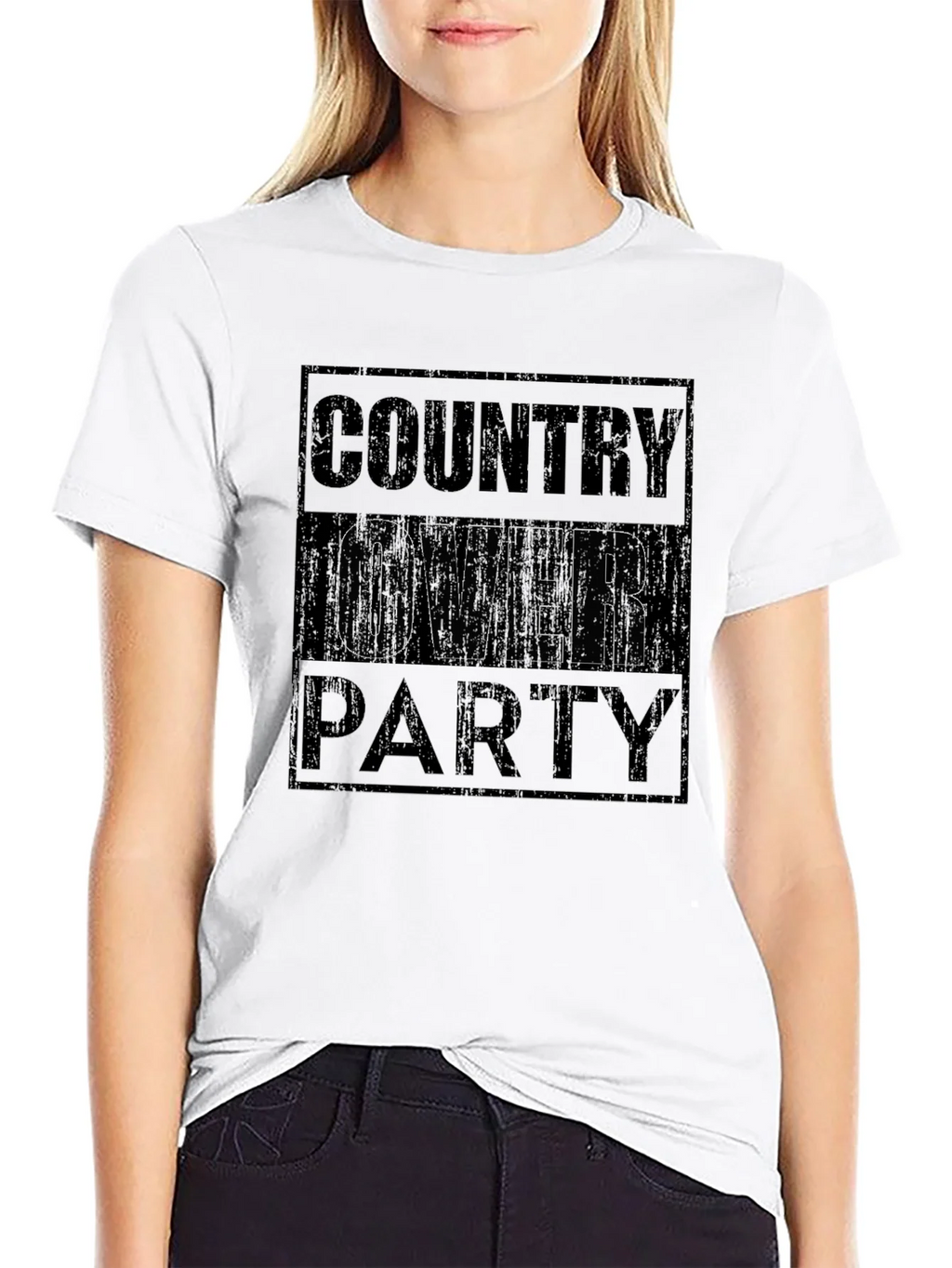 Country Over Party Graphic T-Shirt - Casual Wear