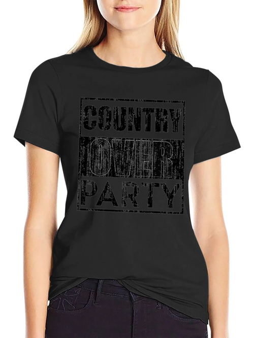 Country Over Party Graphic T-Shirt - Casual Wear
