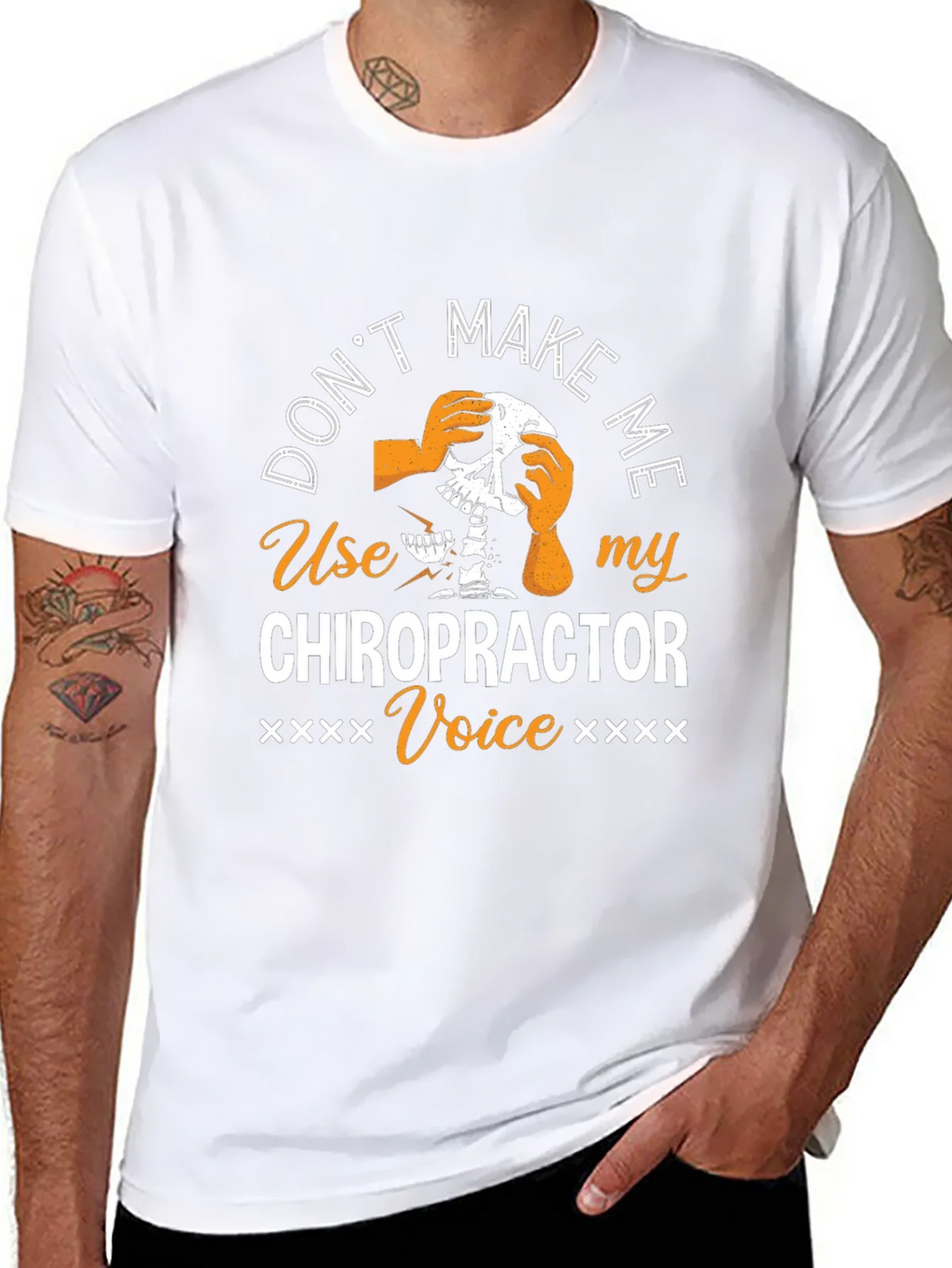 Chiropractor Voice T-Shirt - Funny Skeleton Graphic Tee