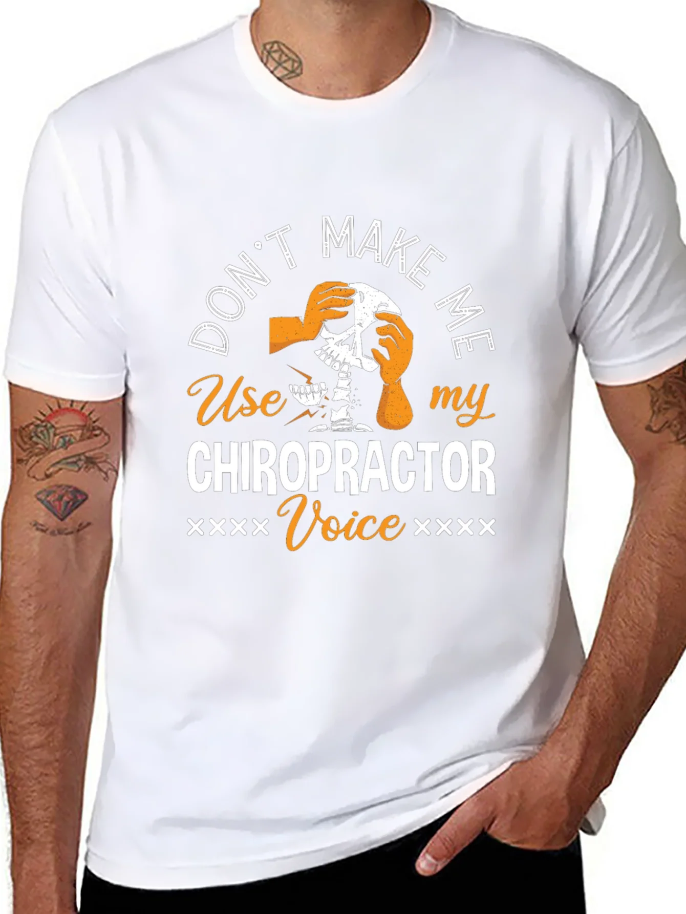 Chiropractor Voice T-Shirt - Funny Skeleton Graphic Tee
