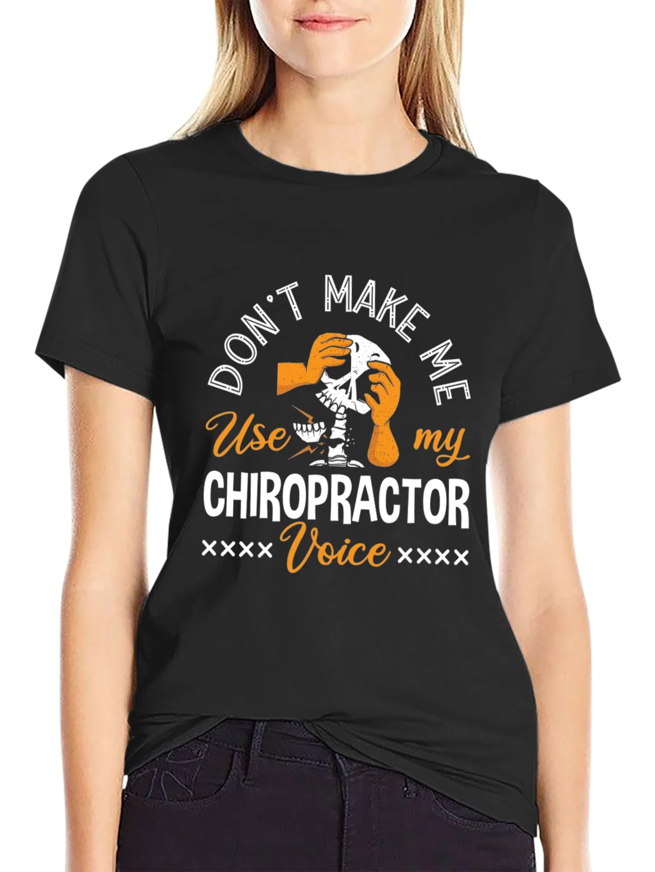 Chiropractor Voice T-Shirt - Funny Skeleton Graphic Tee