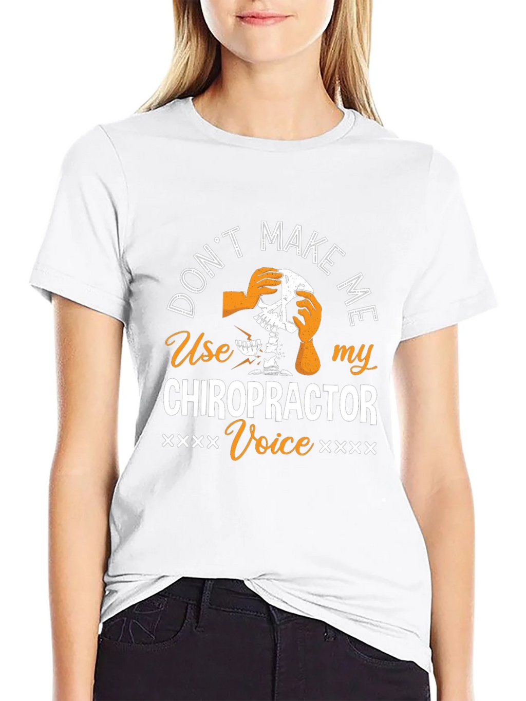 Chiropractor Voice T-Shirt - Funny Skeleton Graphic Tee