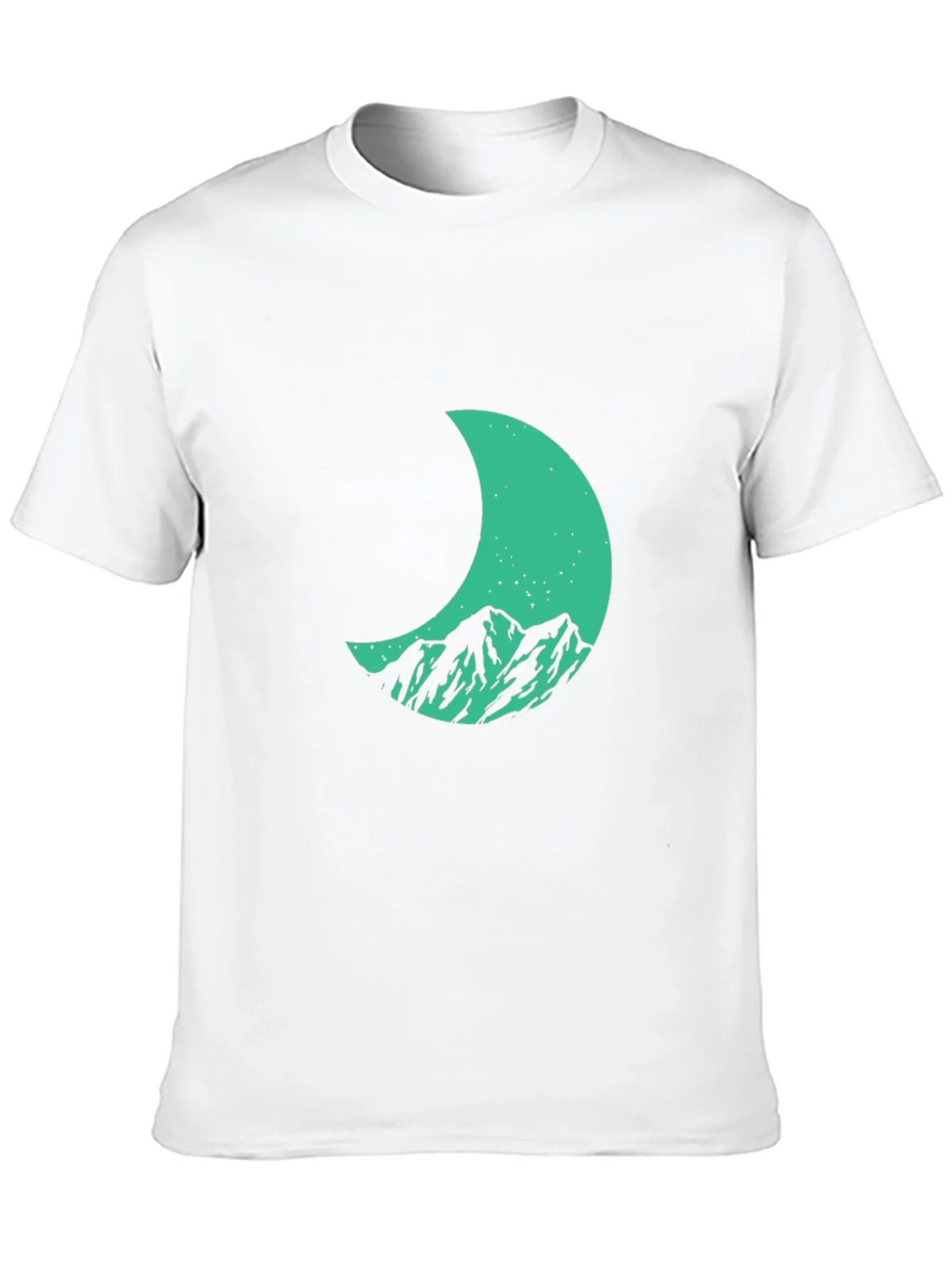 Mountain Moon Graphic Tee - Stylish Black Cotton T-Shirt