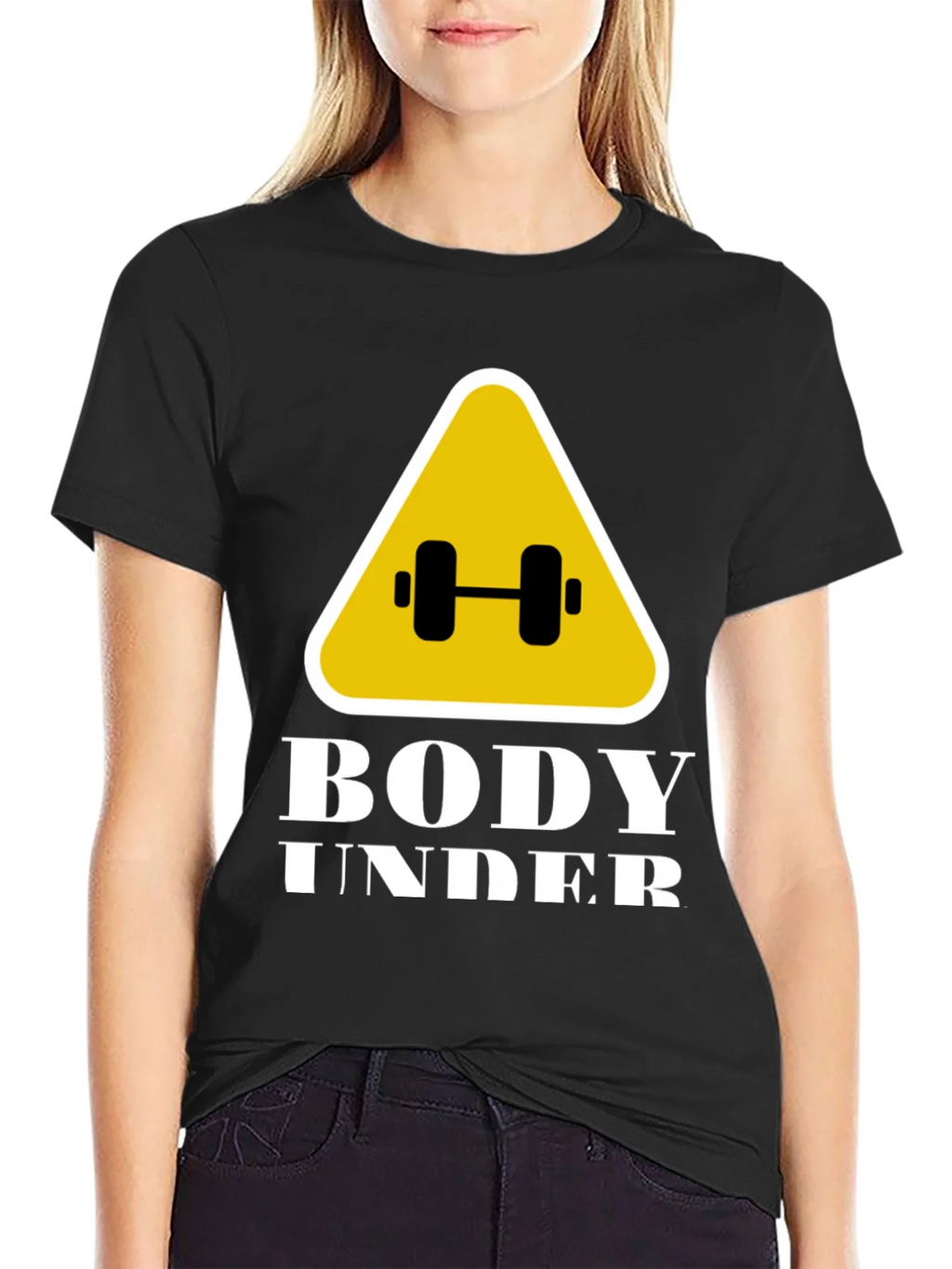 Body Under Construction Black Graphic T-Shirt