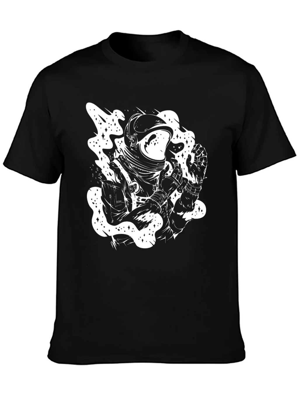 Astronaut Graphic Tee - Black Cotton T-Shirt