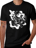 Astronaut Graphic Tee - Black Cotton T-Shirt
