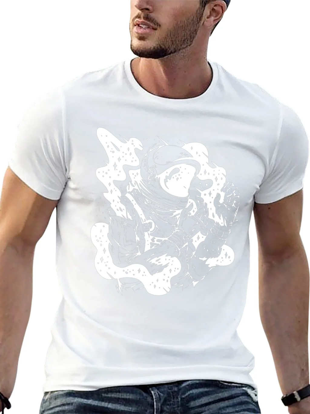 Astronaut Graphic Tee - Black Cotton T-Shirt