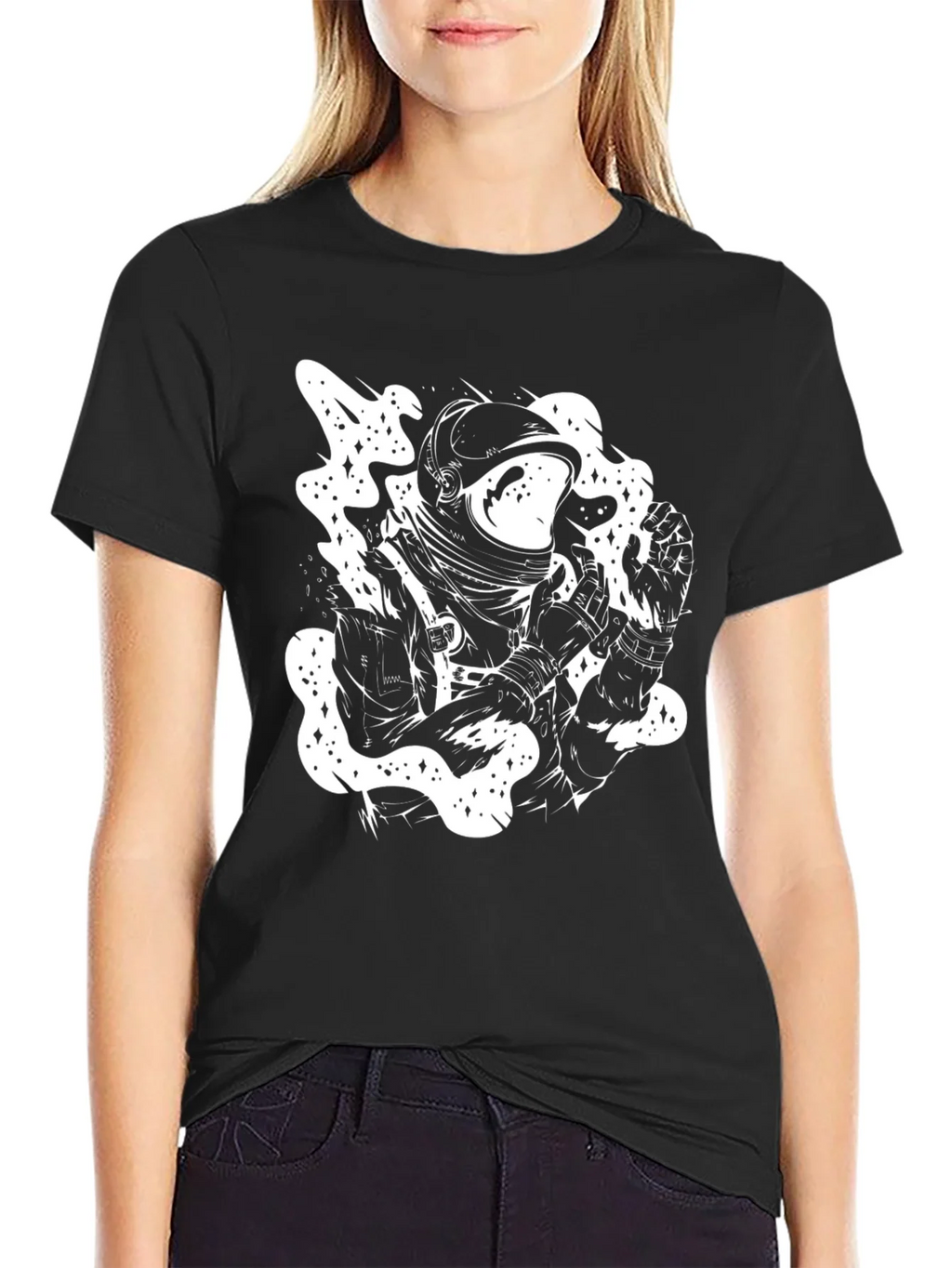 Astronaut Graphic Tee - Black Cotton T-Shirt