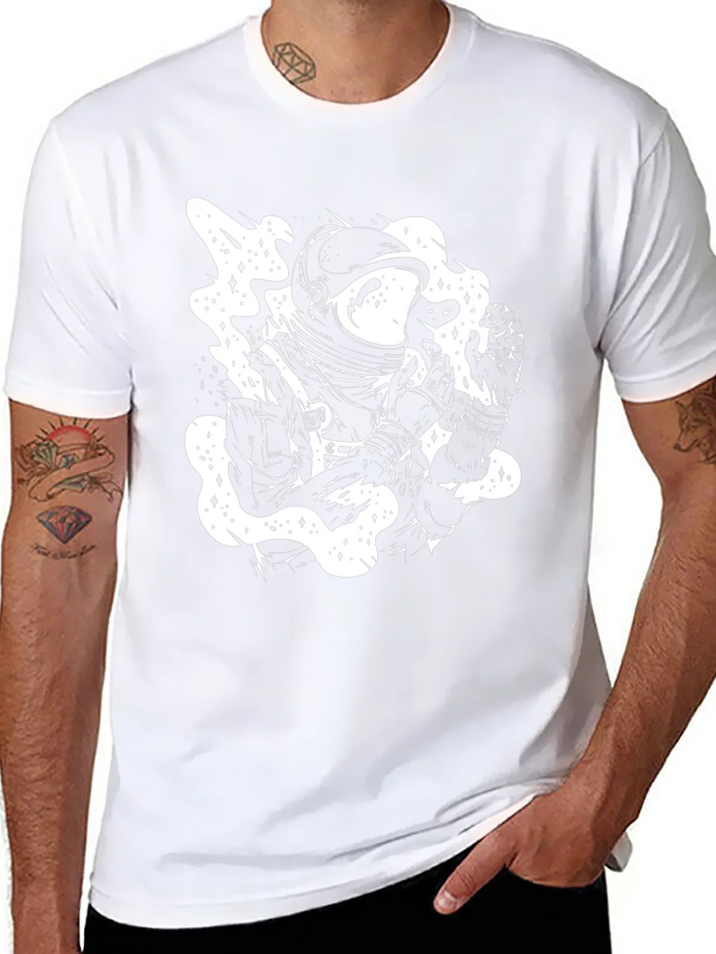 Astronaut Graphic Tee - Black Cotton T-Shirt