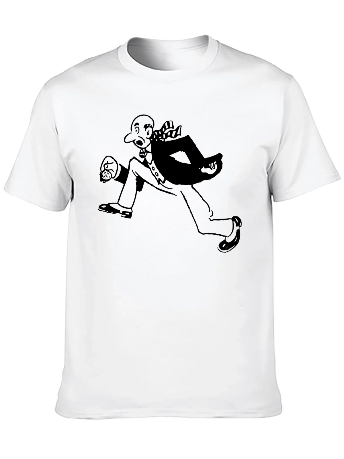 Running Man Graphic Tee - Black Cotton Blend