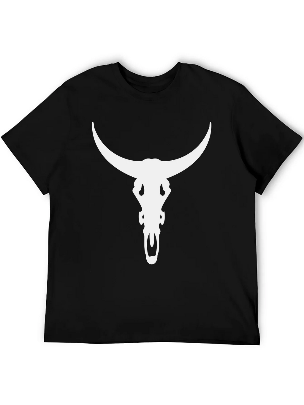 Bull Skull Graphic Tee - Black Cotton Blend