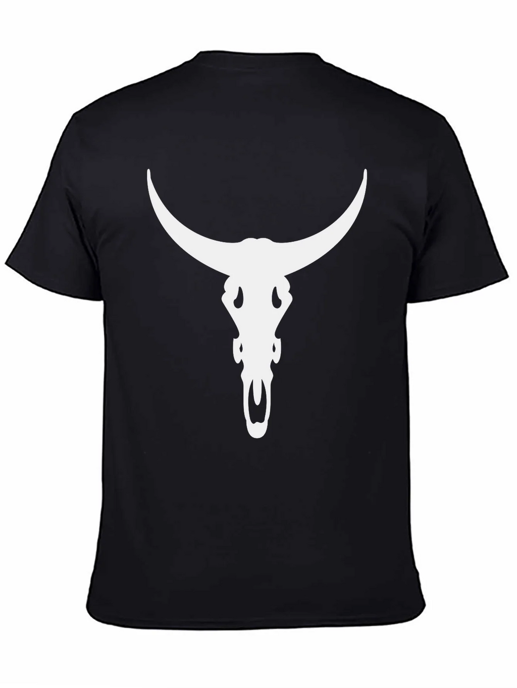 Bull Skull Graphic Tee - Black Cotton Blend
