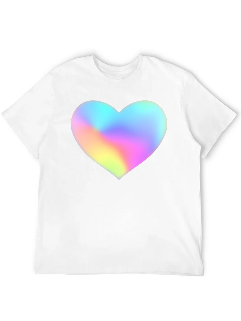 Mens Black T-Shirt with Holographic Heart
