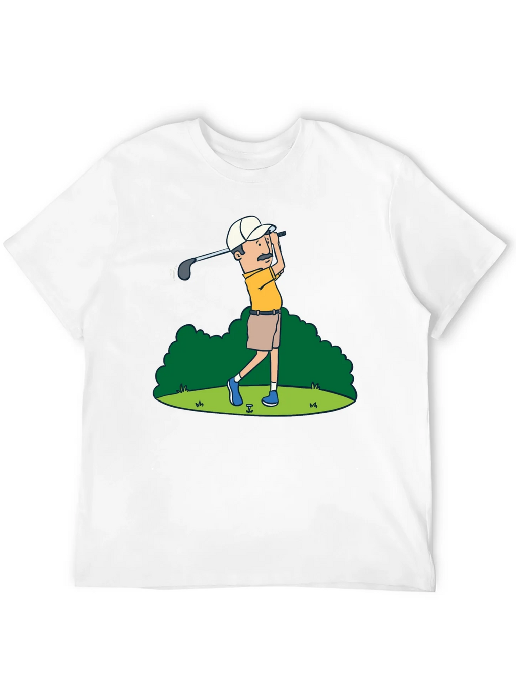 Golfer Cartoon Graphic Tee - Classic Design