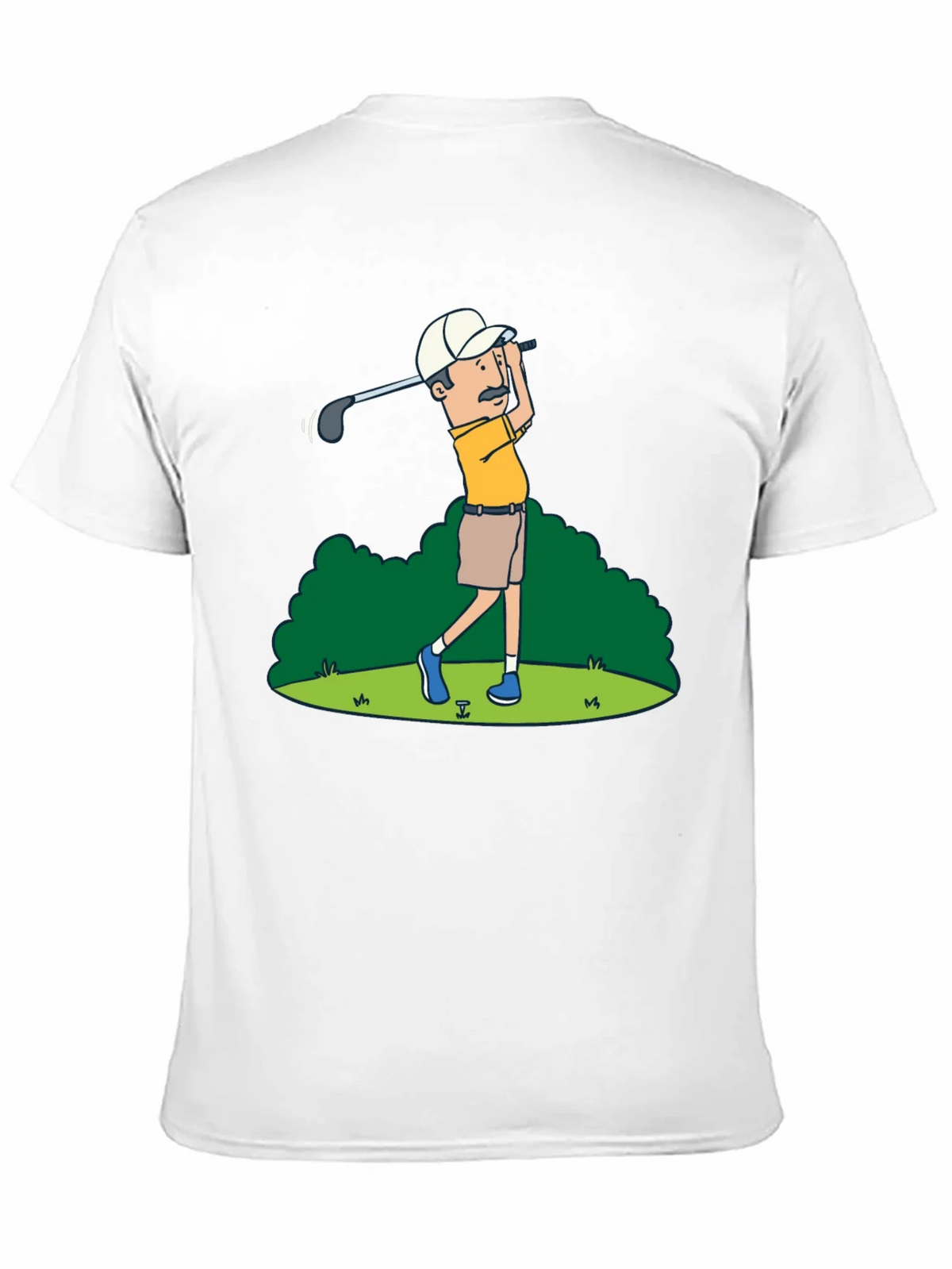 Golfer Cartoon Graphic Tee - Classic Design