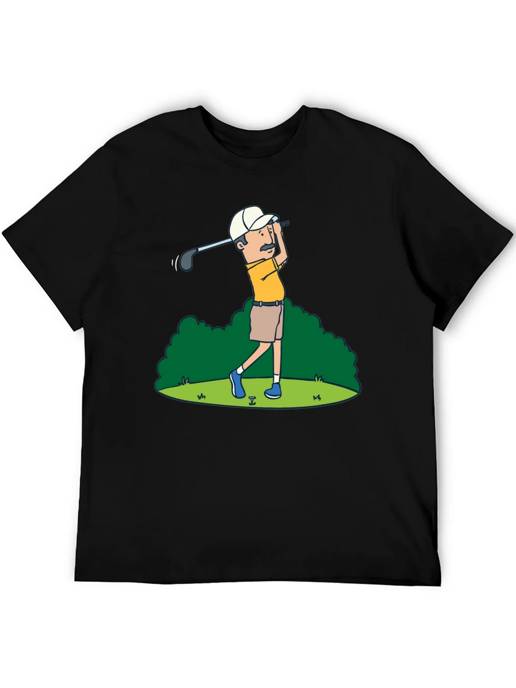 Golfer Cartoon Graphic Tee - Classic Design