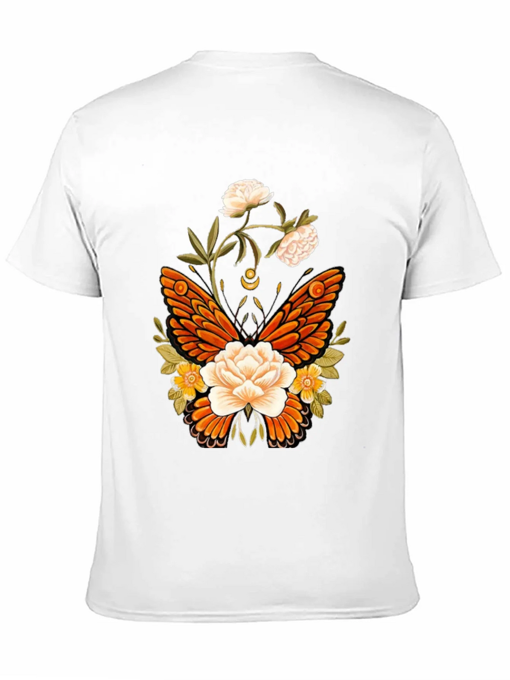 Floral Butterfly Graphic T-Shirt - Black