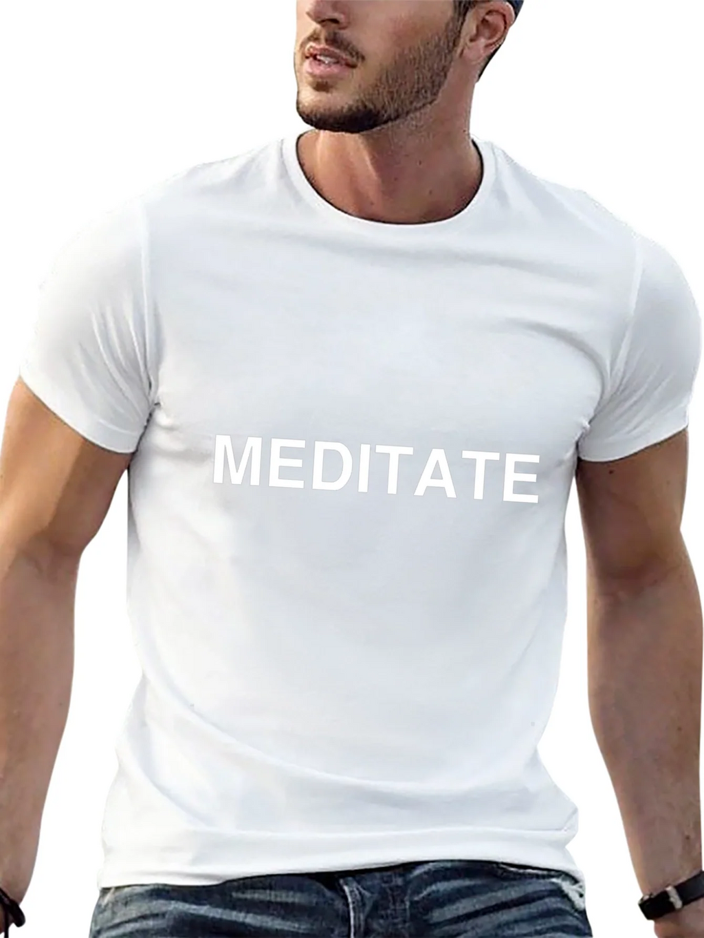 Meditate Graphic Tee - Black Cotton T-Shirt