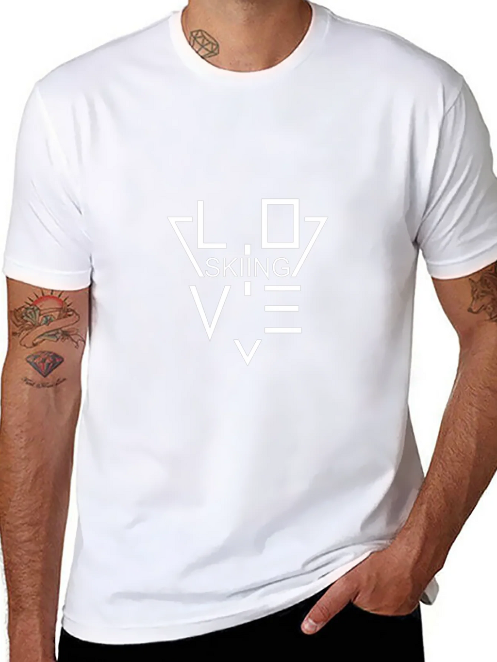 Love Skiing Black T-Shirt - Stylish Ski Apparel