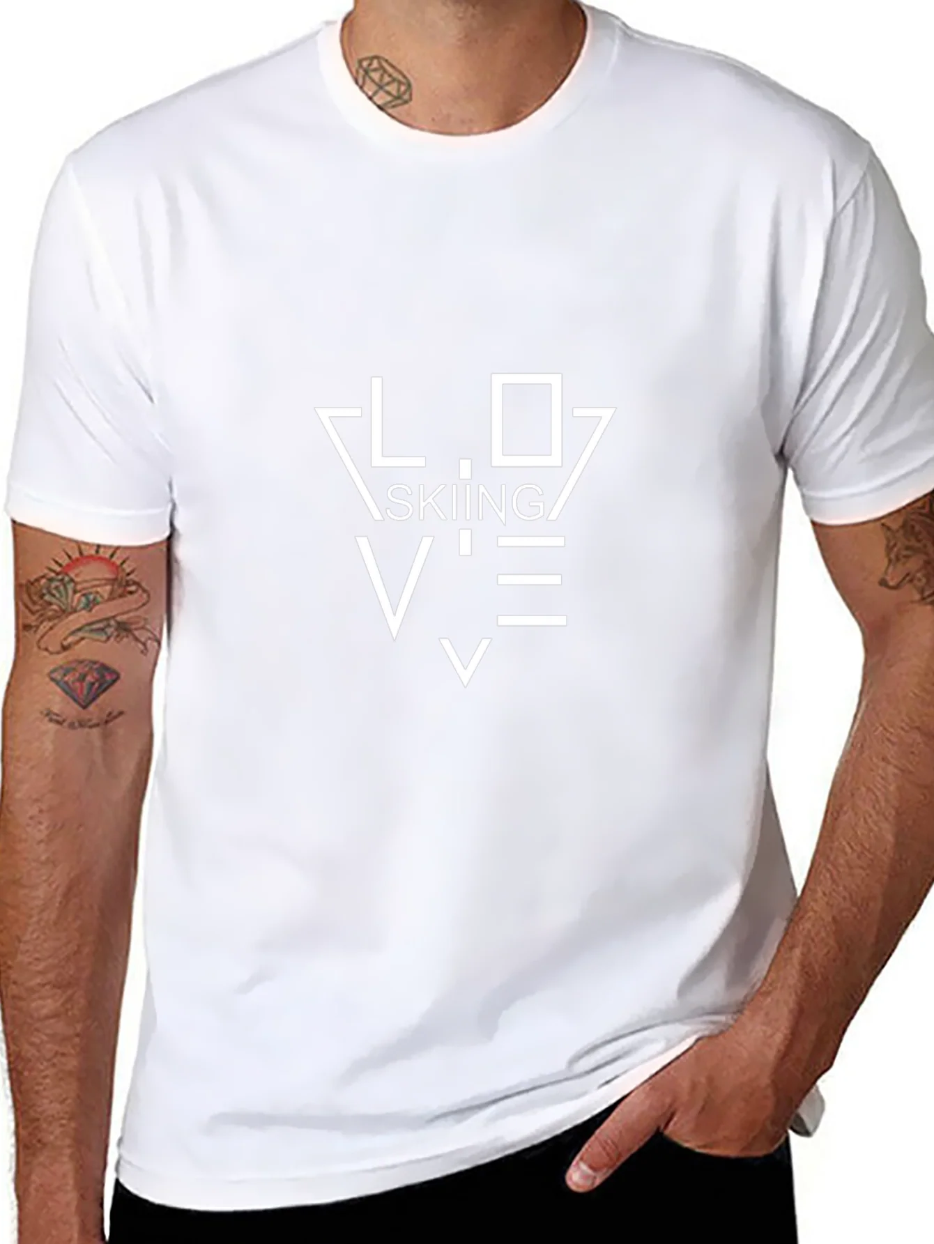 Love Skiing Black T-Shirt - Stylish Ski Apparel