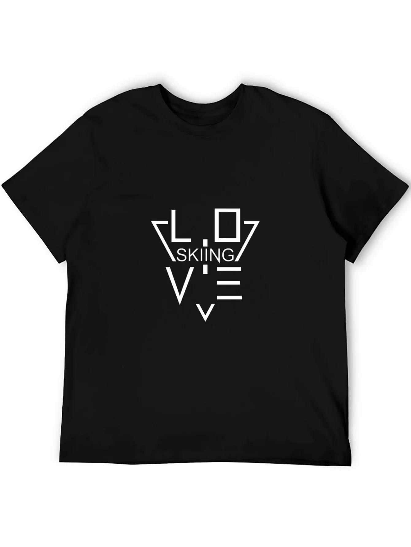 Love Skiing Black T-Shirt - Stylish Ski Apparel
