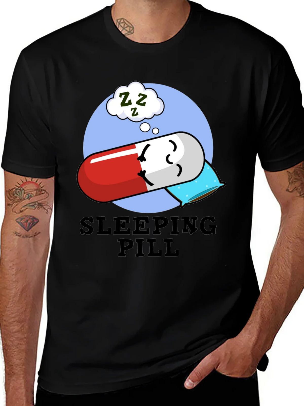 Sleeping Pill Funny Graphic T-Shirt - Unisex