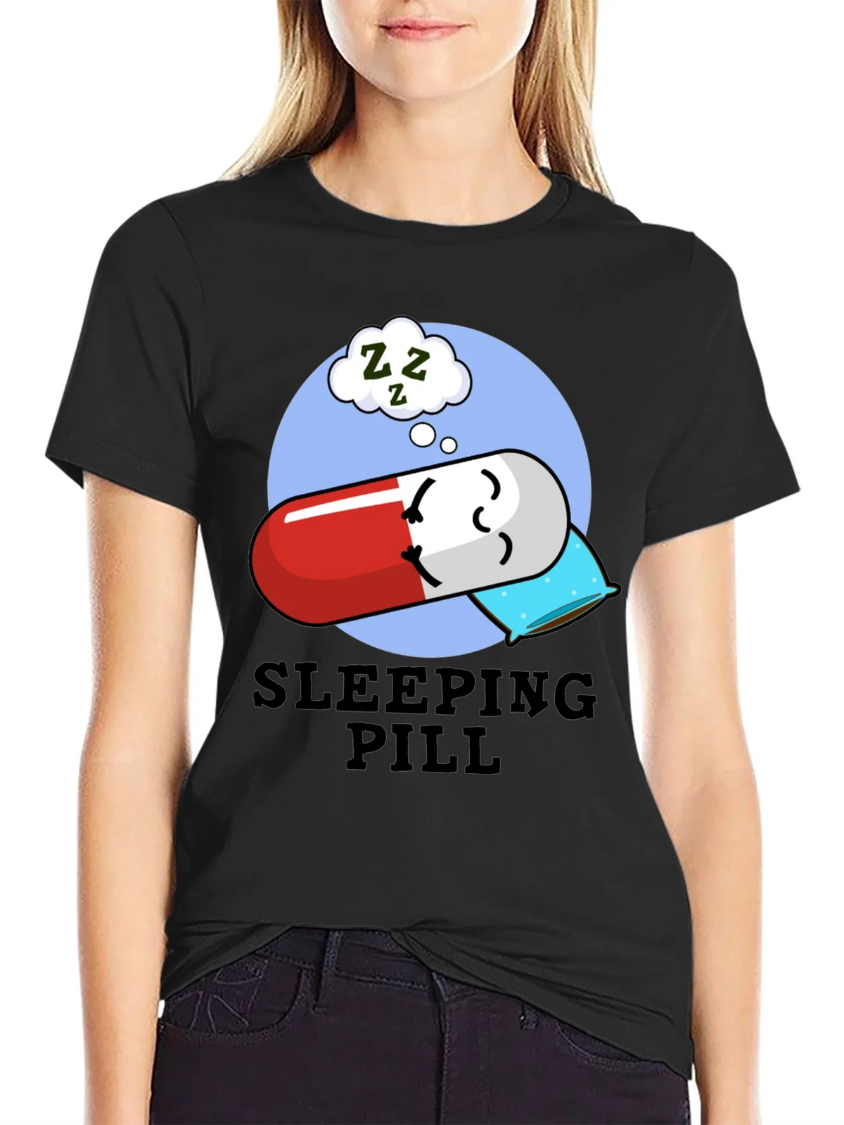 Sleeping Pill Funny Graphic T-Shirt - Unisex