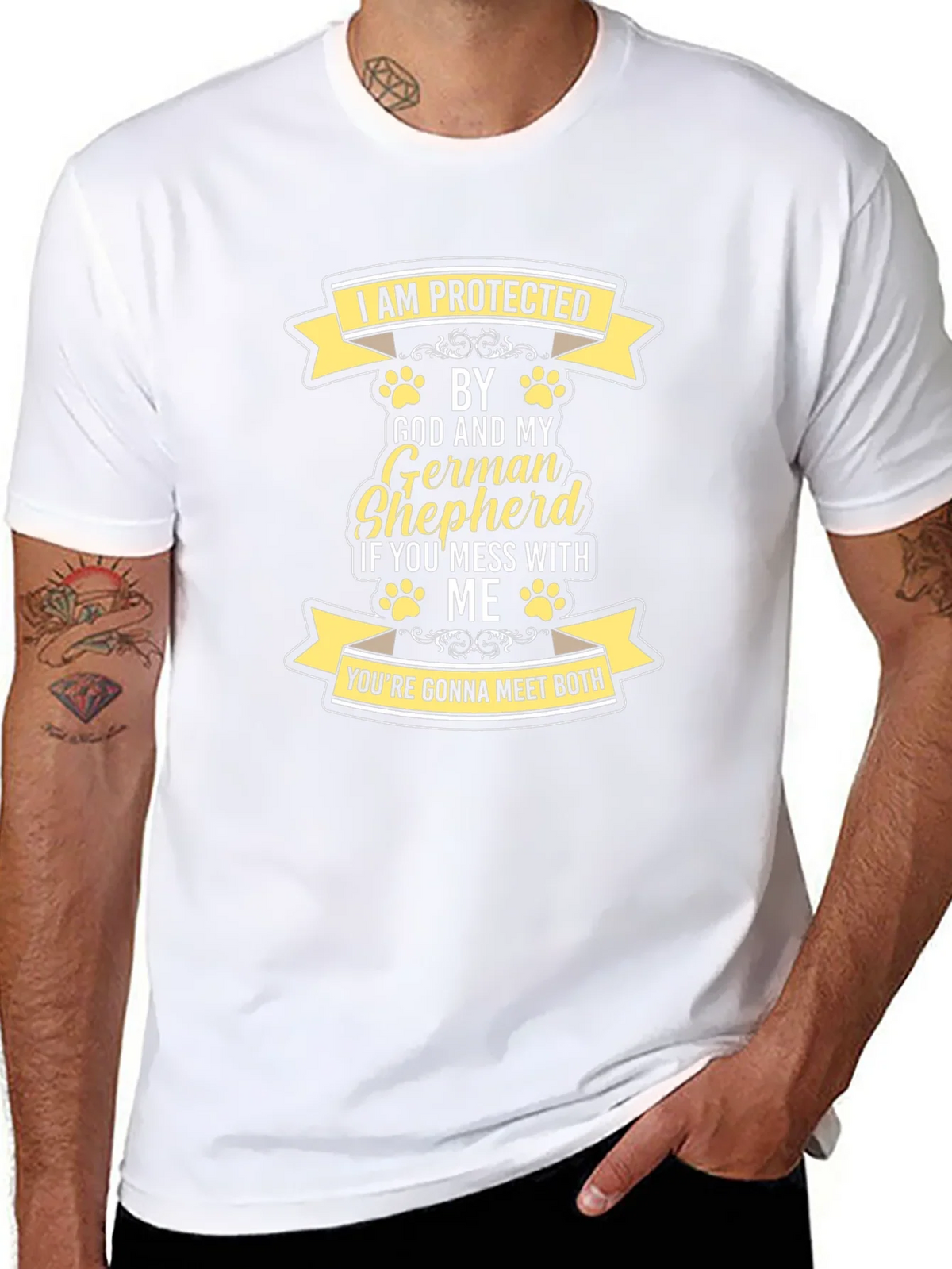 Protected by God and German Shepherd T-Shirt