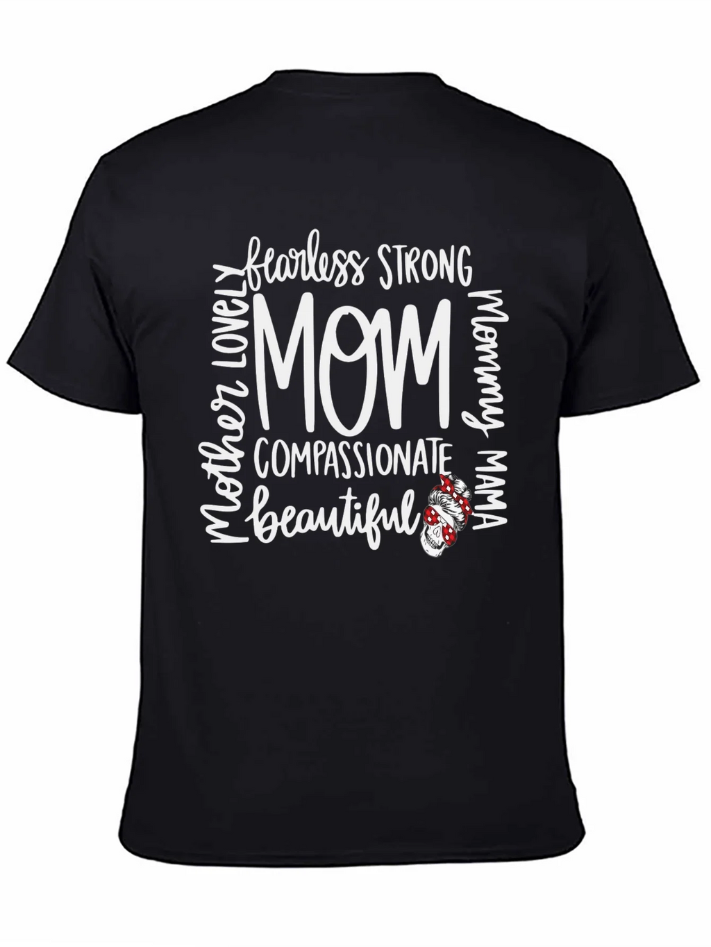 Fearless Strong Mom Graphic Tee - Black