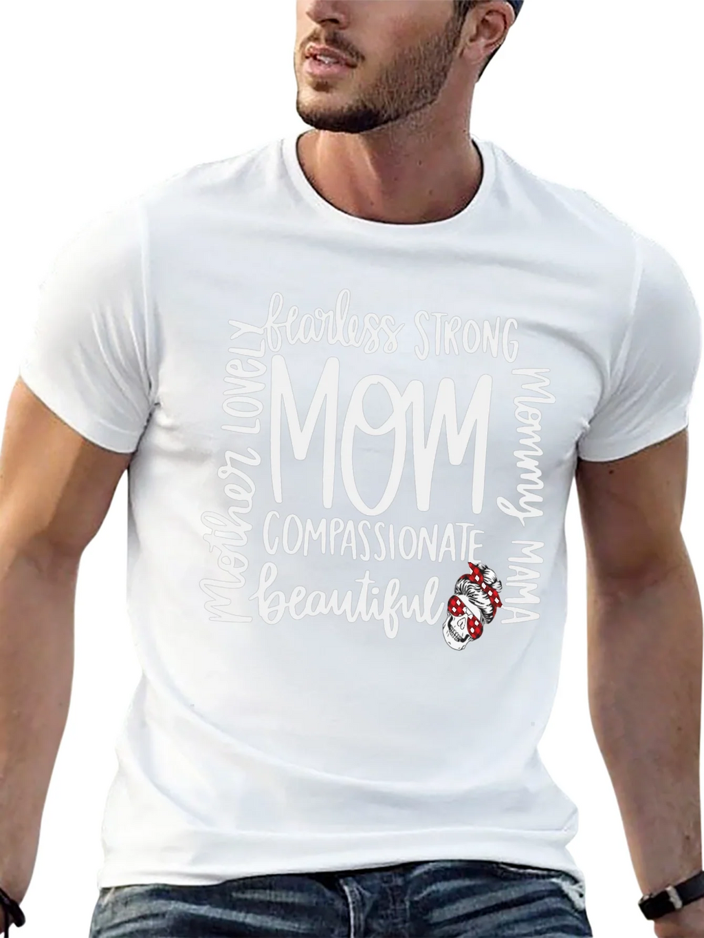 Fearless Strong Mom Graphic Tee - Black