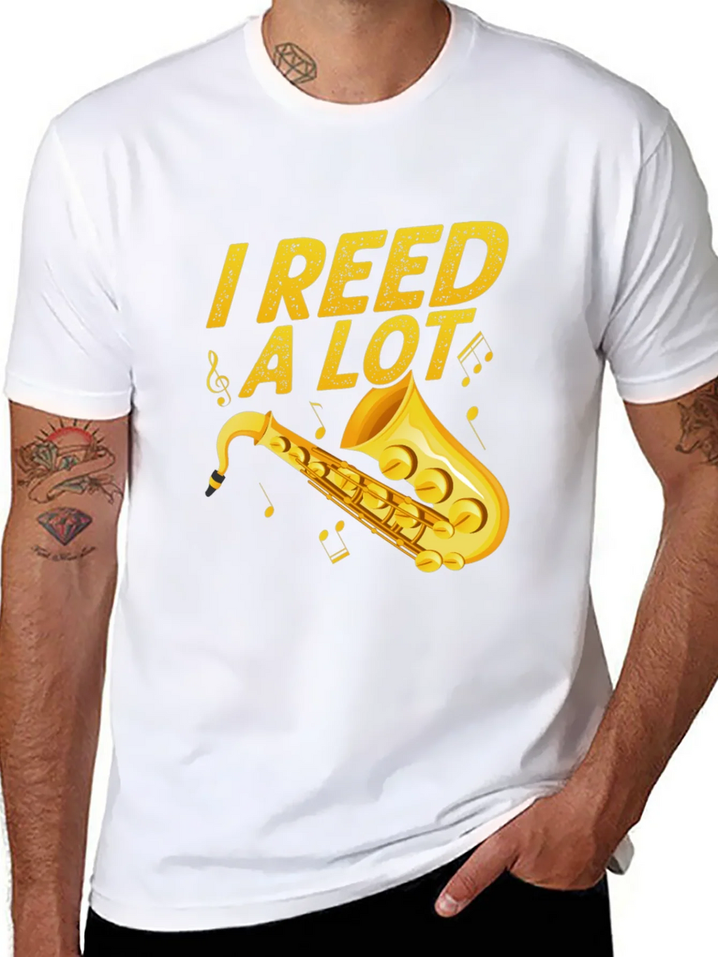 I Reed a Lot Saxophone Musician Black T-Shirt