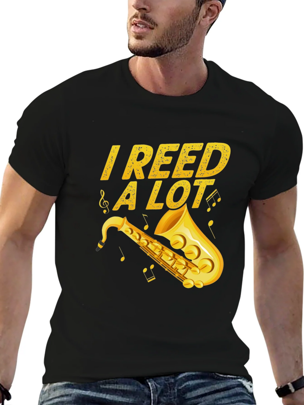 I Reed a Lot Saxophone Musician Black T-Shirt