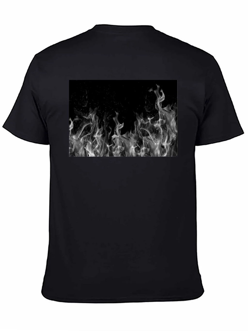 Black Tee with Abstract Smoke Print