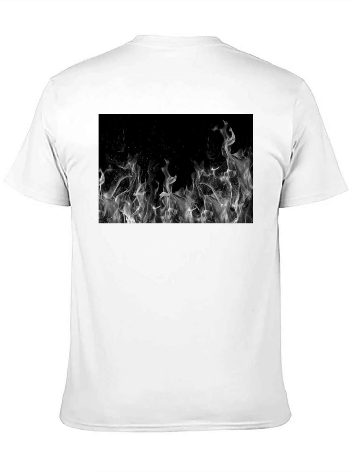 Black Tee with Abstract Smoke Print