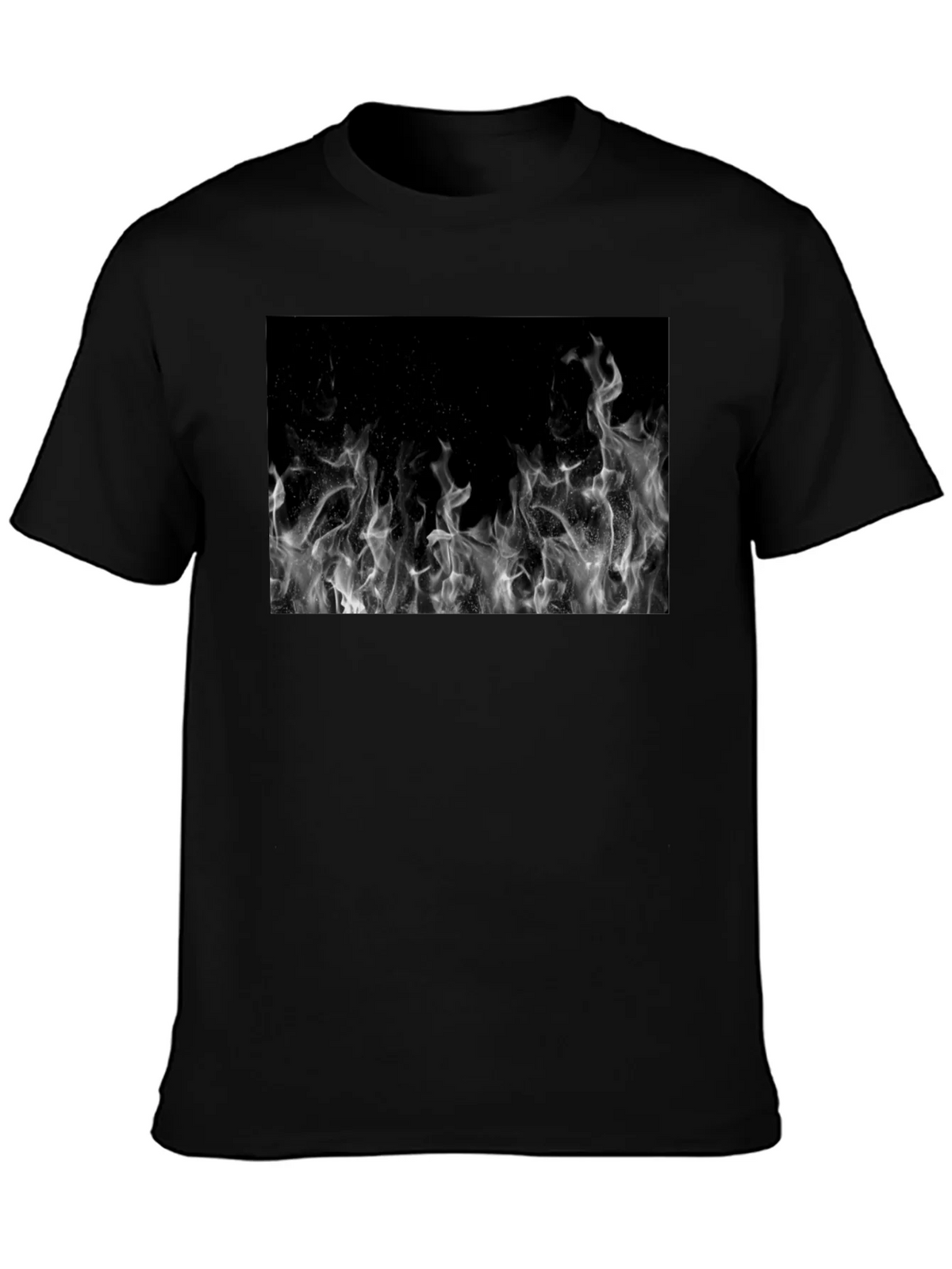 Black Tee with Abstract Smoke Print