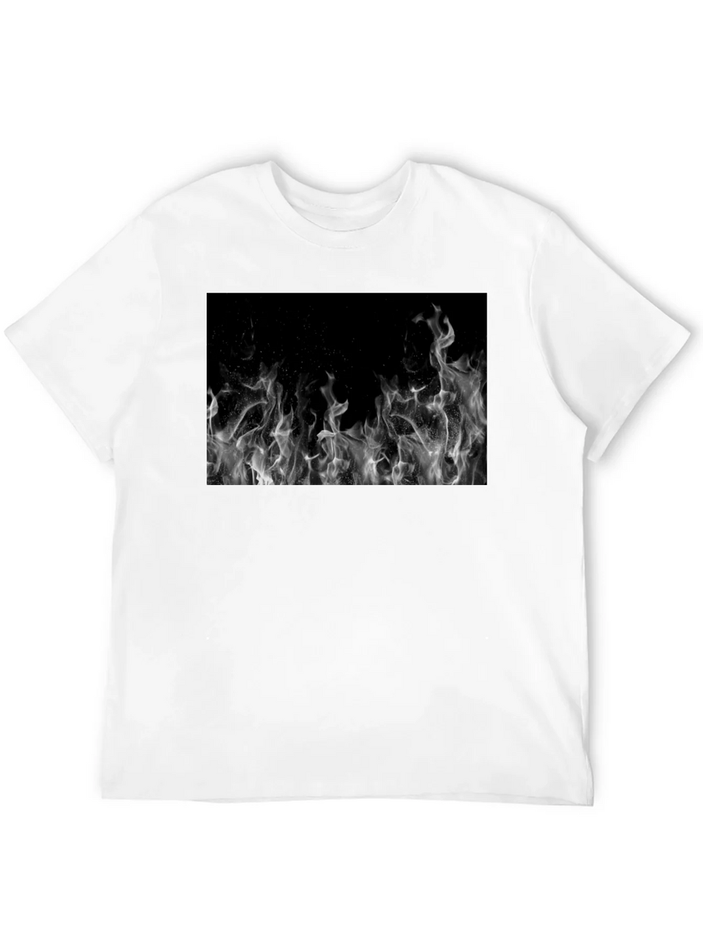 Black Tee with Abstract Smoke Print