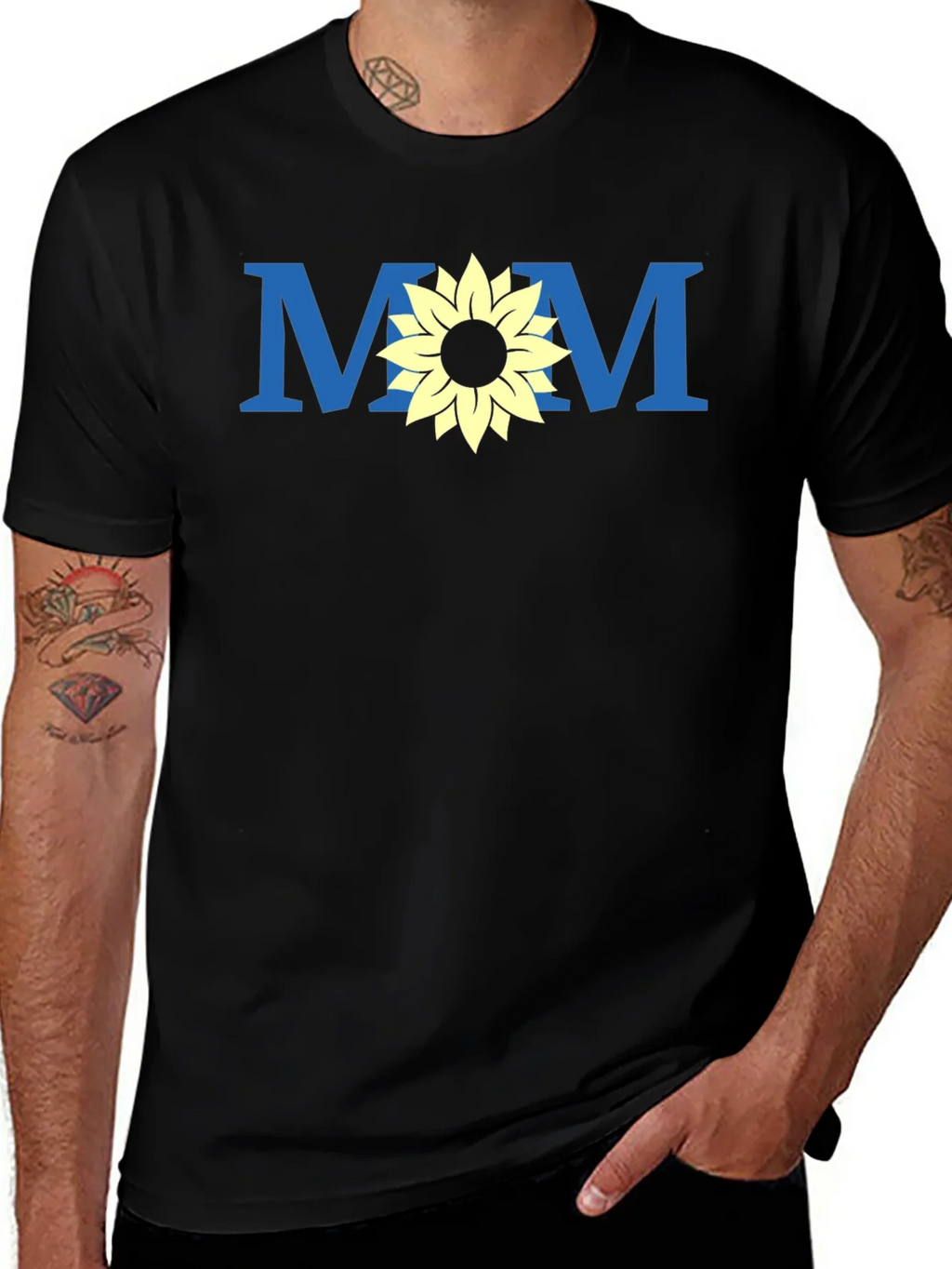 Mom Sunflower Graphic Tee - Black Unisex T-Shirt