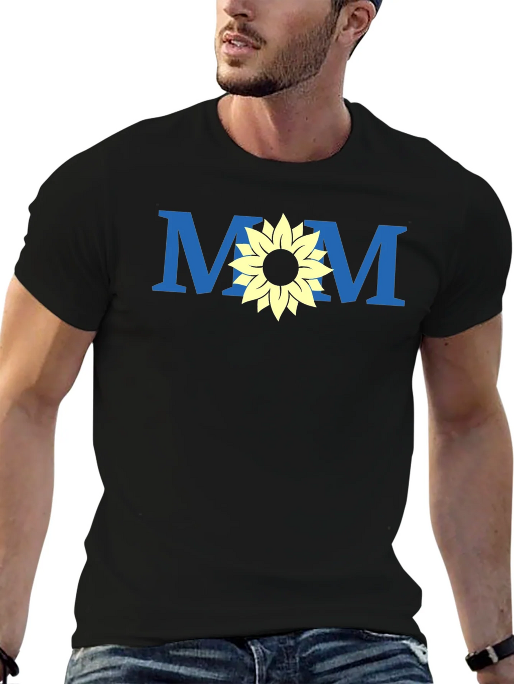 Mom Sunflower Graphic Tee - Black Unisex T-Shirt