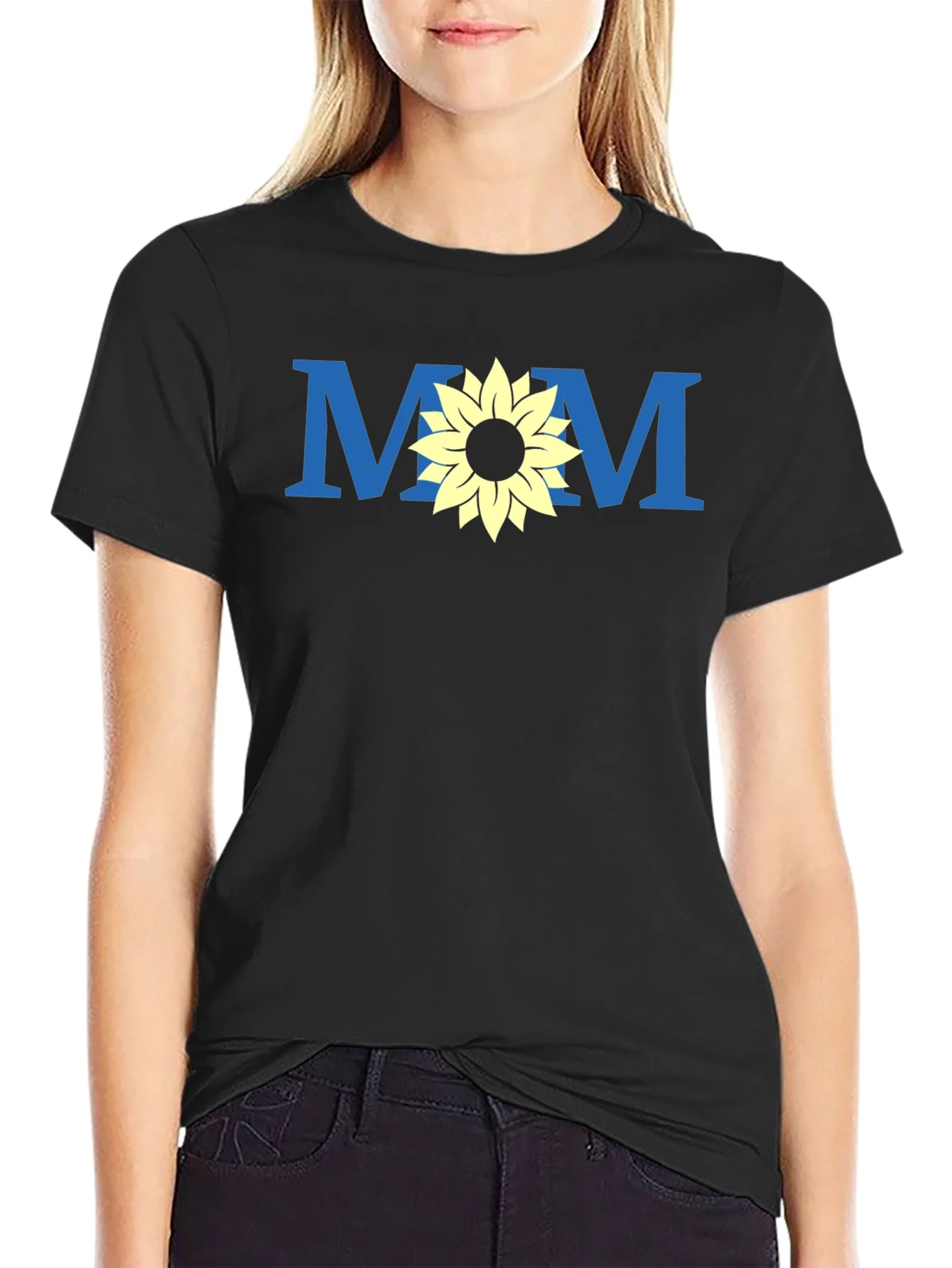 Mom Sunflower Graphic Tee - Black Unisex T-Shirt