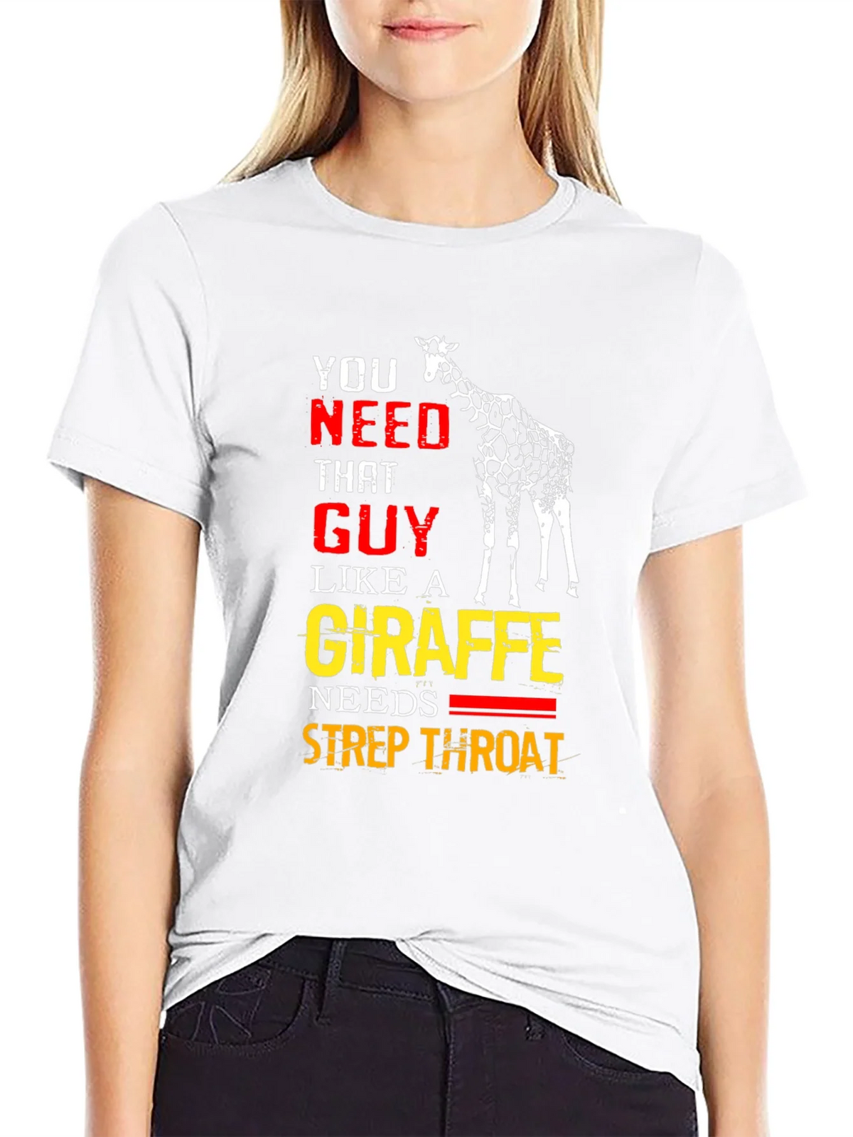 Giraffe Strep Throat T-Shirt - Funny Graphic Tee