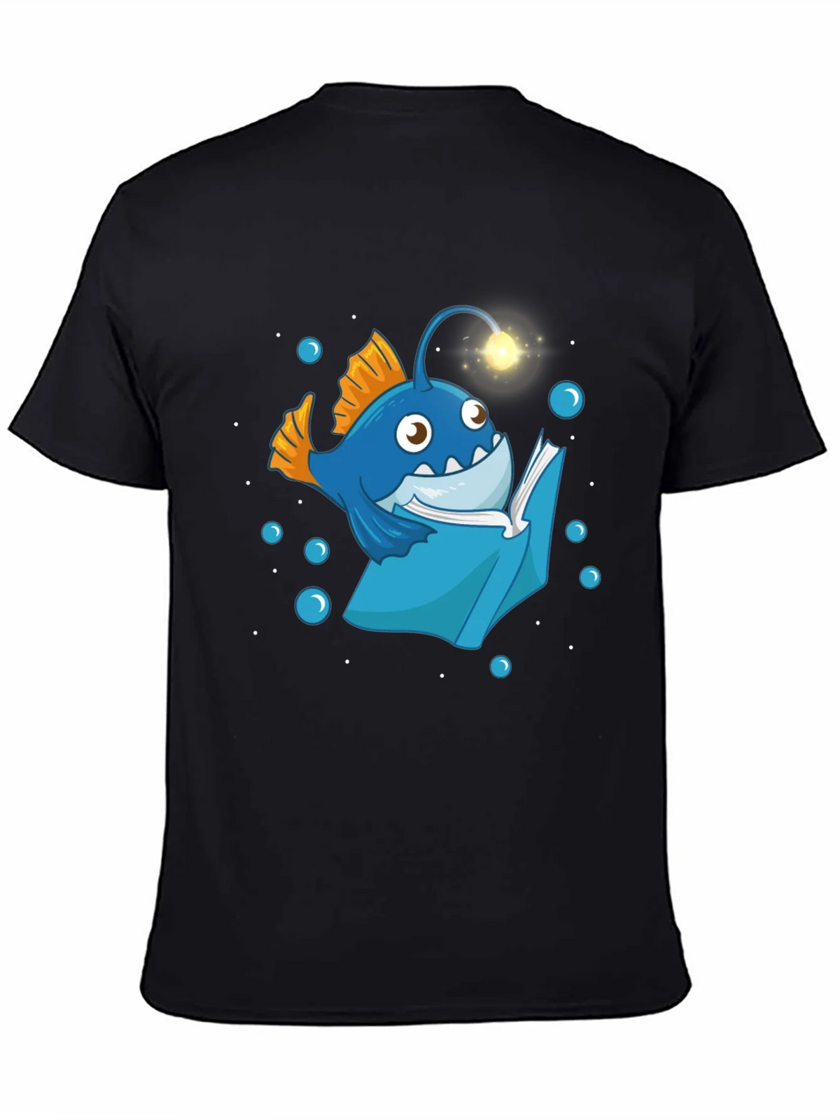 Angler Fish Reading Book T-Shirt - Funny Ocean Lover Tee