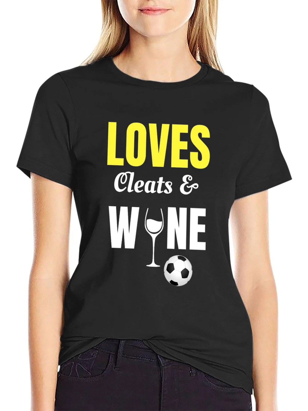 Loves Cleats & Wine T-Shirt Soccer Football Fan