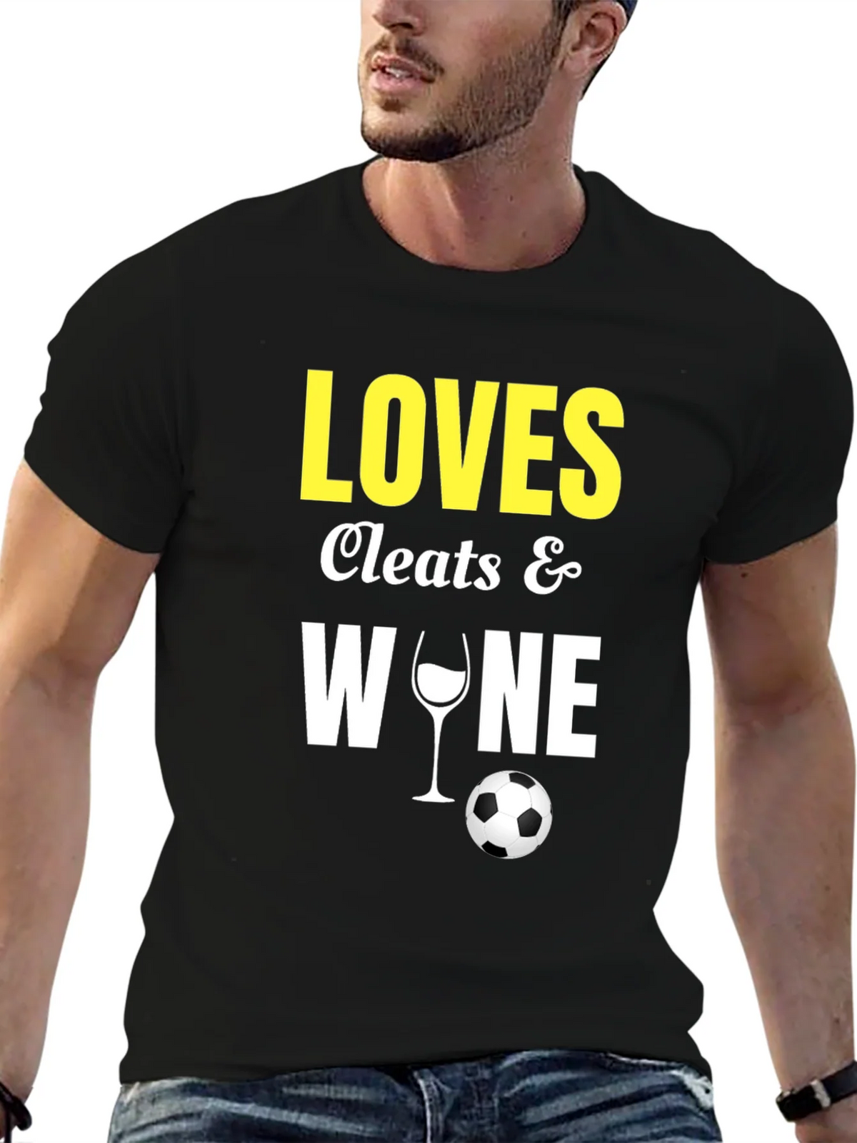 Loves Cleats & Wine T-Shirt Soccer Football Fan