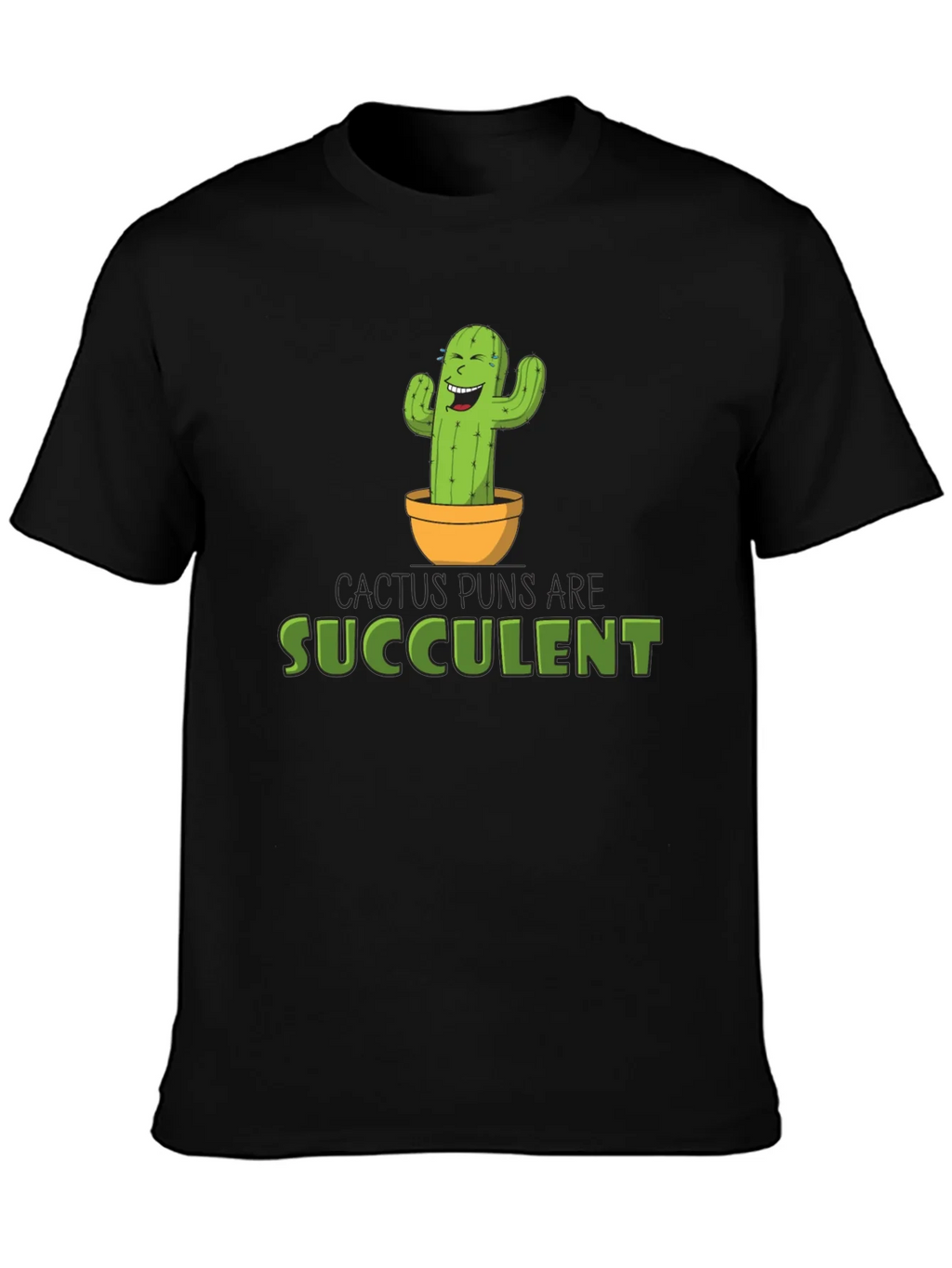 Cactus Puns Are Succulent Black Graphic Tee