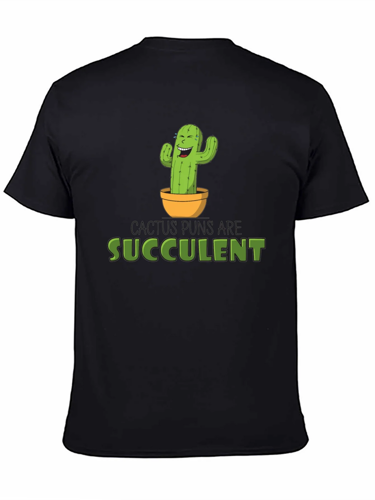 Cactus Puns Are Succulent Black Graphic Tee