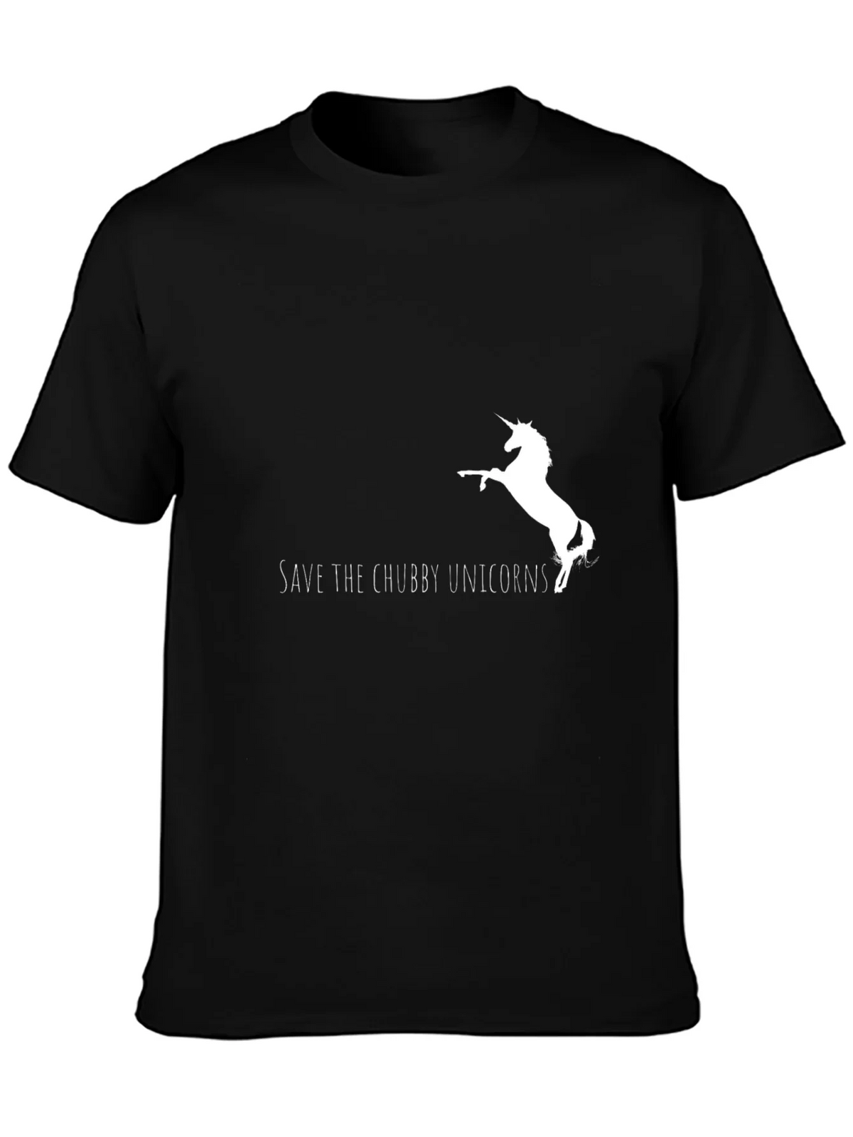 Save the Chubby Unicorns Graphic Tee - Black